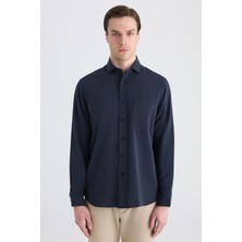 D'S Damat Ds Damat Comfort Lacivert Düz Gömlek 5HC02KC01327M