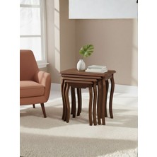 Gazzini Furniture Milano 4'lü Ahşap Zigon Sehpa