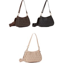 Newish Kadın Farme Monogram Baget El ve Omuz Çantası 3 Adet - NEW111