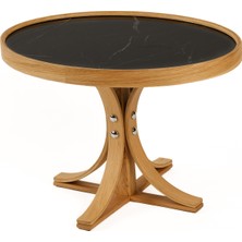 Eymense Mazzo Yan Sehpa Mermer Desen Meşe Siyah