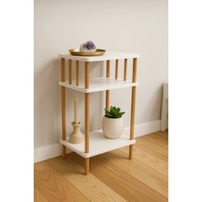 Peka 2 Raflı Köşe ve Yan Sehpa - Komodin – Çok Amaçlı Modern Çevir Kur Sehpa -