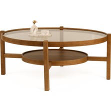 Eymense Harmony Camlı Orta Sehpa Ceviz