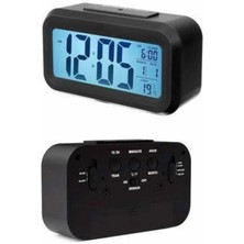 Dijital Masa Saati Takvim Çalar Saat Alarmlı Işıklı LED Ekran Pilli - TK002M-6VUED7