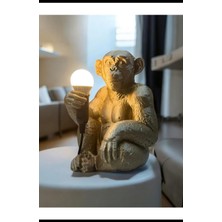 Pamuk's Design Bronz Renkli Maymun Tasarımlı Dekoratif Lamba ve Gece Lambası (Ampul Hediyedir) 35 x 30 cm