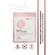Dermal Rose Gold Işıltılı Folyo Tek Kullanımlık 3 Katmanlı Göz Maskesi - Cilt Tonunu Eşitleyici ve Canlandırıcı, 4 gr