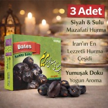 Turna Shopping Center Iran Mazafati Hurması 600 gr (Siyah, Sulu ve Etli Premium Hurma) x 3 Adet