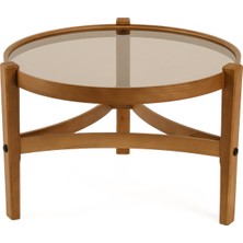 Eymense Ren Temperli Camlı Yan Sehpa