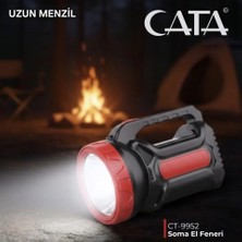 CT-9952 Orijinal Cata Soma El Feneri Uzun Menzil 220V Şarjlı 6400K Beyaz Işık Uzun Ömür