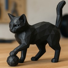 Teknik Durak Ofis/ev Dekoratif Siyah Kedi Figuru