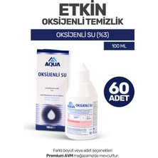 Aquamed (60 Adet) Oksijenli Su 100 ml | Cilt ve Yüzey Temizliği Için Oksijenle Güçlendirilmiş Formül