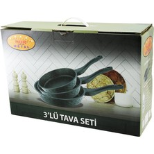 Tkç Nur Işıklar Metal 3pcs Döküm Tava Seti 20-24-28CM (5492)