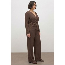 Myline Beli Lastikli Cepli Örme Pantolon