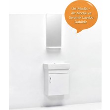 Saydam Banyo Ebeveyn Slim 50 cm Mdf Banyo Dolabı Beyaz