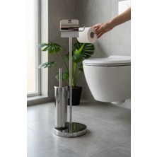 İsaoğlu Yapı Tuvalet Kağıtlık Klozet Fırçalık Seti Paslanmaz Pirinç Malzeme Banyo Modern Ayaklı Set