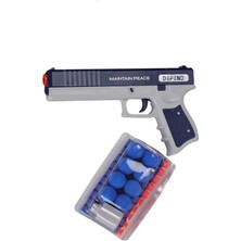 Yıldız Dükkan Oyuncak 23 cm Sünger Top Mermi Atan Tabanca Silah Yumuşak Mermili Güvenli Çocuk Oyuncağı