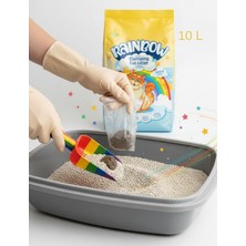 Rainbow Aloe Vera Kokulu Parfümlü Topaklanan Kedi Kumu 10 Lt Yüksek Emicilik ve Kolay Temizlik