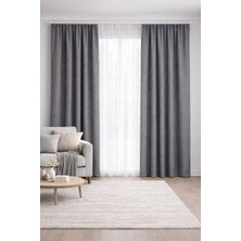 Vi Home Lüks 1.sınıf Elegance Series Gri Petek Kadife Dokulu Tek Kanat Düz Dikim Adafon Perde