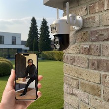 Tkc(Yt) 3 Kameralı Kablolu Akıllı Güvenlik Kamerası – 360° Ptz Hareketli, Çift Antenli, Wif