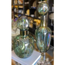 Zepce Design Kapaklı Vazo Küp Şişe Kristal