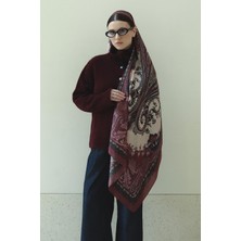 Jolamier Bordo Bloom Paisley Yün Ipek Şal