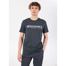 Discovery Expedition Antrasit Erkek Bisiklet Yaka T-Shirt D4SM-TST3290