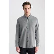 D'S Damat Ds Damat Comfort Lacivert Armürlü Gömlek 5HC02IG21265M