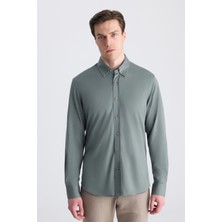 D'S Damat Ds Damat Comfort Haki Örme Gömlek 5HC02TD02265M