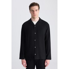 Twn Relaxed Siyah Örme Gömlek Ceket 5EC04KV30340M