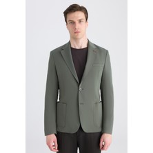 D'S Damat Ds Damat Slim Fit Haki Düz Kumaş Ceket 5HC04ST14436M