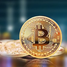Tkç Bitcoin Madeni Hatıra Parası Altın Rengi Süs Eşyası Hediye Sikke Para (5492)