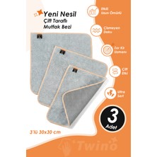 Hamur Twino 3'lü Çift Taraflı Zor Kir Temizlik Bezi 30X30 Mikrofiber Telli Ovma Mutfak Lavabo Tezgah Bezi
