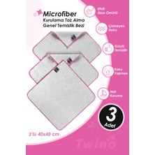Hamur Twino 3'lü Mikrofiber Temizlik Bezi 40X40 Çok Amaçlı Mobilya Halı Koltuk Ovma Silme Toz Alma Bezi