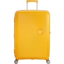 American Tourister Soundbox Sarı 77/28 Körüklü Büyük Boy Sert Valiz