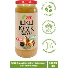 Zel %100 Dana Kaval Kemiklerinden İlikli Kemik Suyu 480 ml – 12 Saat Kaynatılmış (6 adet)