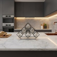 Rack And Cork - 6 Şişe Kapasiteli Şaraplık Rafı  | Modern Şarap Depolama I Masaüstü Şarap Rafı