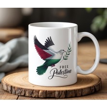 BB Design Filistin Özgürlük Tasarımlı Beyaz Seramik Baskılı Kupa Bardak 330 ml