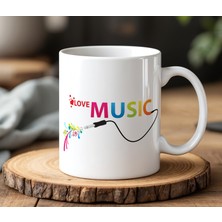 BB Design Music Tasarımlı Beyaz Seramik Baskılı Kupa Bardak 330 ml