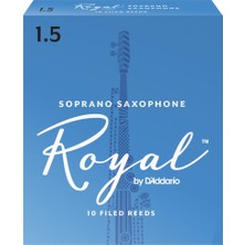 D'addario RIB1015 Royal Soprano Saksafon Kamışı No: 1.5 (Başlangıç/eğitim) - 10'lu Paket | Fransız Kesim (Filed), Esnek Yapı ve Dengeli Ton