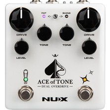 Nux Ndo-5 Ace Of Tone (Üst Segment - Dual Overdrive) | Çift Kanallı (Morning Star & Tubeman), Buffer/true Bypass Seçeneği, Seri/paralel Bağlantı Switchi | Ölçüler: 105 x 115 x 58 mm
