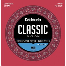 D'addario EJ27H Classics Serisi Klasik Gitar Tel Seti (4/4 Ölçek - Hard Tension - Gümüş Sarım)