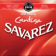 Savarez 510CR Klasik Gitar Tel Seti - New Crystal Cantiga (Normal Tension) | Yüksek Kaliteli Naylon Tizler, Modern Cantiga Baslar, Dengeli Esneklik ve Pürüzsüz Çalım Hissi |normal Tansiyon (Orta)