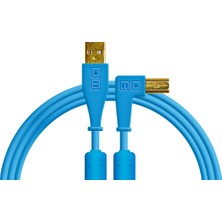 Dj Techtools 04 0043 Chroma Cable Usb-A To B Dj Kablosu (1.5mt Açılı Mavi) | Cırt Bantlı Kablo Düzenleyici Dahil