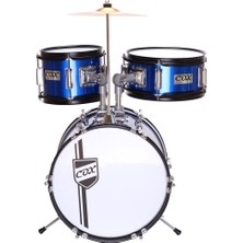 Cox JBJ1043 Junior Çocuk Davul Seti (Mavi) | 3 Parça Set Tabure ve Baget Dahil