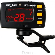 Fzone FT009 Klipsli Gitar Akort Cihazı | Kompakt ve Hafif Tasarım 360 Derece Dönebilen Ekran ve Yüksek Hassasiyet