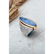 Sümer Telkari 6 Farklı Renk Seçenekli Sedef Taşlı Elişi Mekik 925 Ayar Gümüş Yüzük 6007