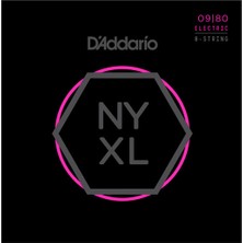 Daddario NYXL0980 Elektro Gitar Tel Seti | Nyxl Nickel Wound, 8-Tel, .009-.080