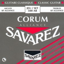 Savarez 500AR Klasik Gitar Tel Seti - Alliance Corum Red (Üst Segment - Normal Tension) | Ince Alliance Karbon Tizler, Dengeli Esneklikte Corum Baslar, Şeffaf ve Berrak Ses Karakteri
