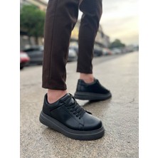 Zapatos Kb-B2 Erkek Günlük Bağcıklı Cilt Spor Sneaker Ayakkabı Cst - Siyah