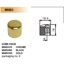 Valencia MNB3GD Kubbeli Potans Düğmesi Gold | Metal - Vidalı Montaj - Lüks Görünüm