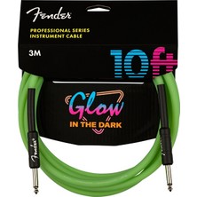 Fender 0990810119 Professional Enstrüman Kablosu (3m - Fosforlu Yeşil) | Kısa Mesafe Için 3 Metre Yeşil Kablo Esnek ve Sağlam